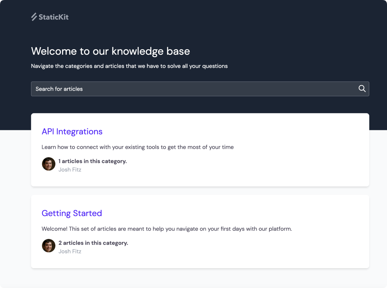 Knowledge Base screenshot